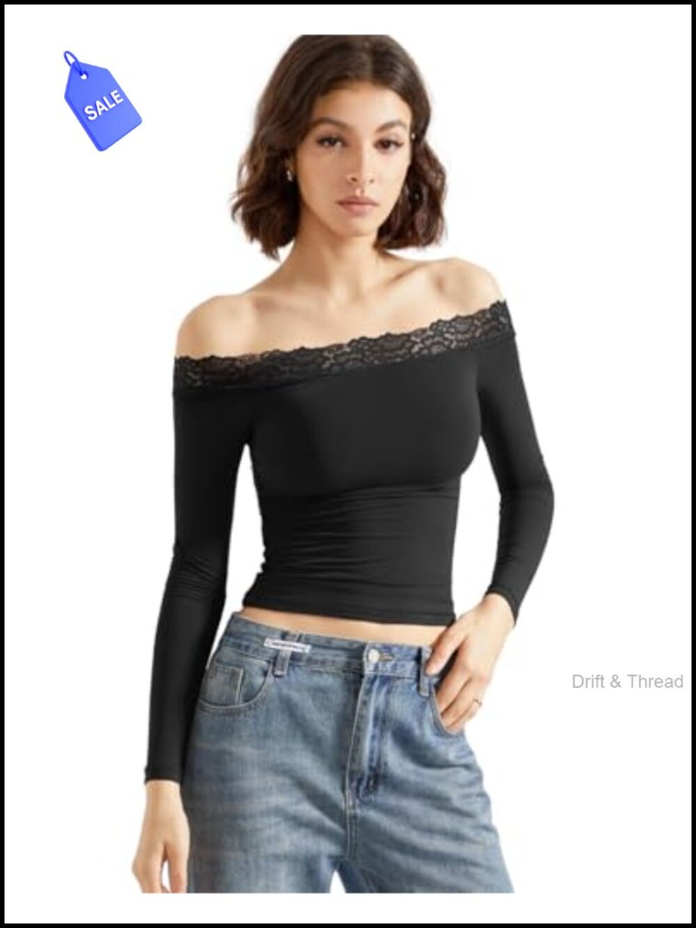 Off Shoulder Double Lined Long Sleeve Shirt Women Going Out Top